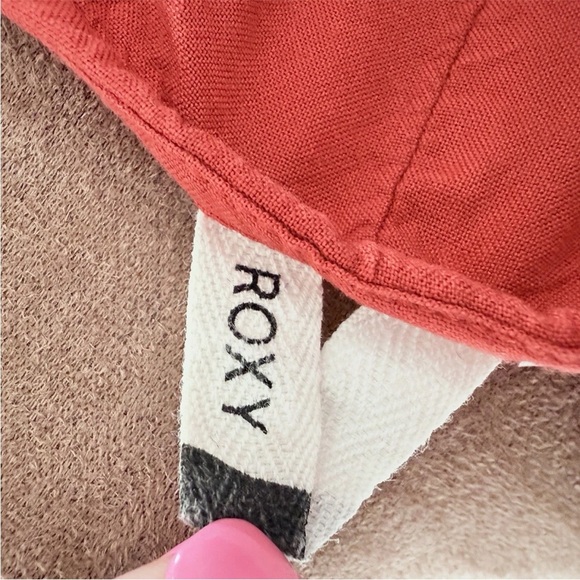 Roxy Smocked V-neck Ruffled Cap Sleeves Dress Junior’s Size L with Pockets - Picture 5 of 13